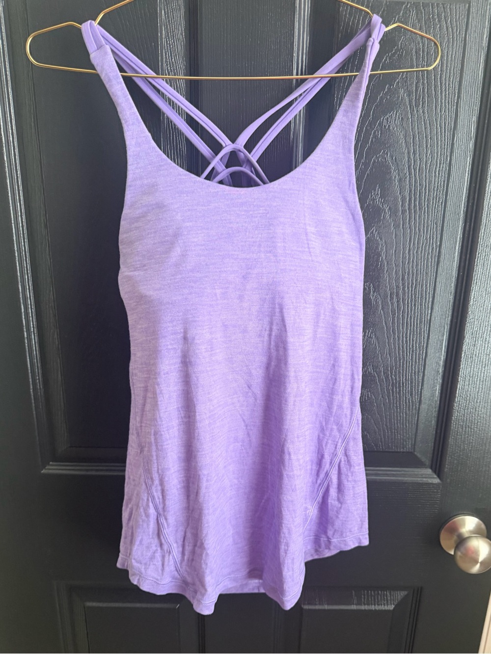 Lululemon No Limits Tank Size 4 Purple Strappy Back Built-In Bra